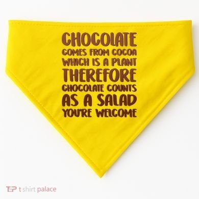Chocolate Counts As A Salad Funny USA-Made Doggie Bandana