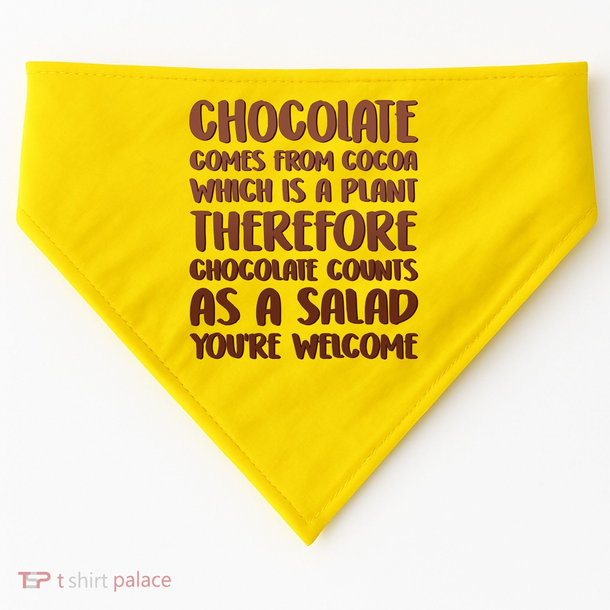 Chocolate Counts As A Salad Funny USA-Made Doggie Bandana