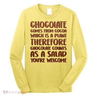 Chocolate Counts As A Salad Funny Long Sleeve Shirt
