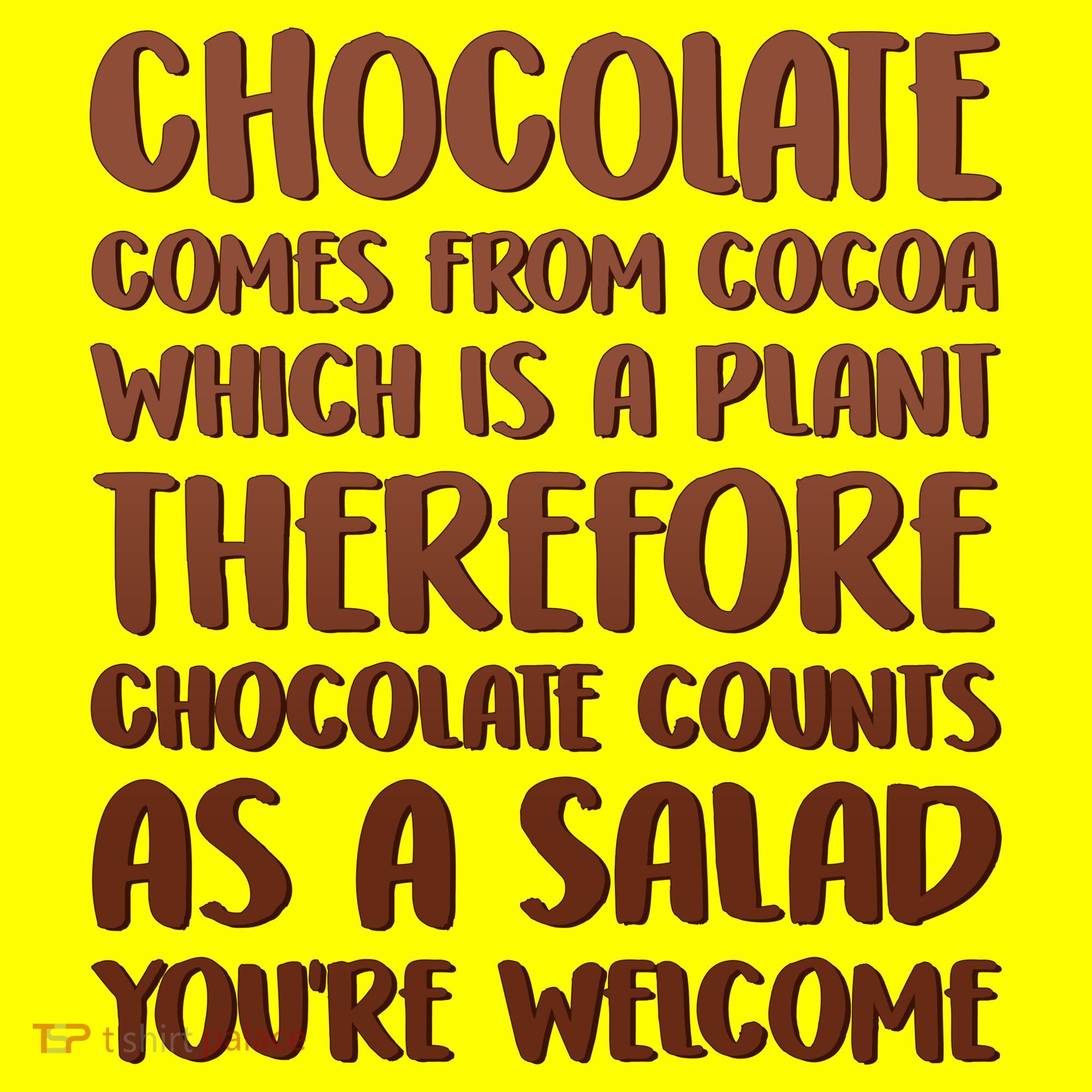 Chocolate Counts As A Salad Funny Long Sleeve Shirt