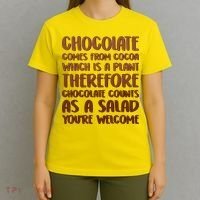 Chocolate Counts As A Salad Funny T-Shirt thumb 4