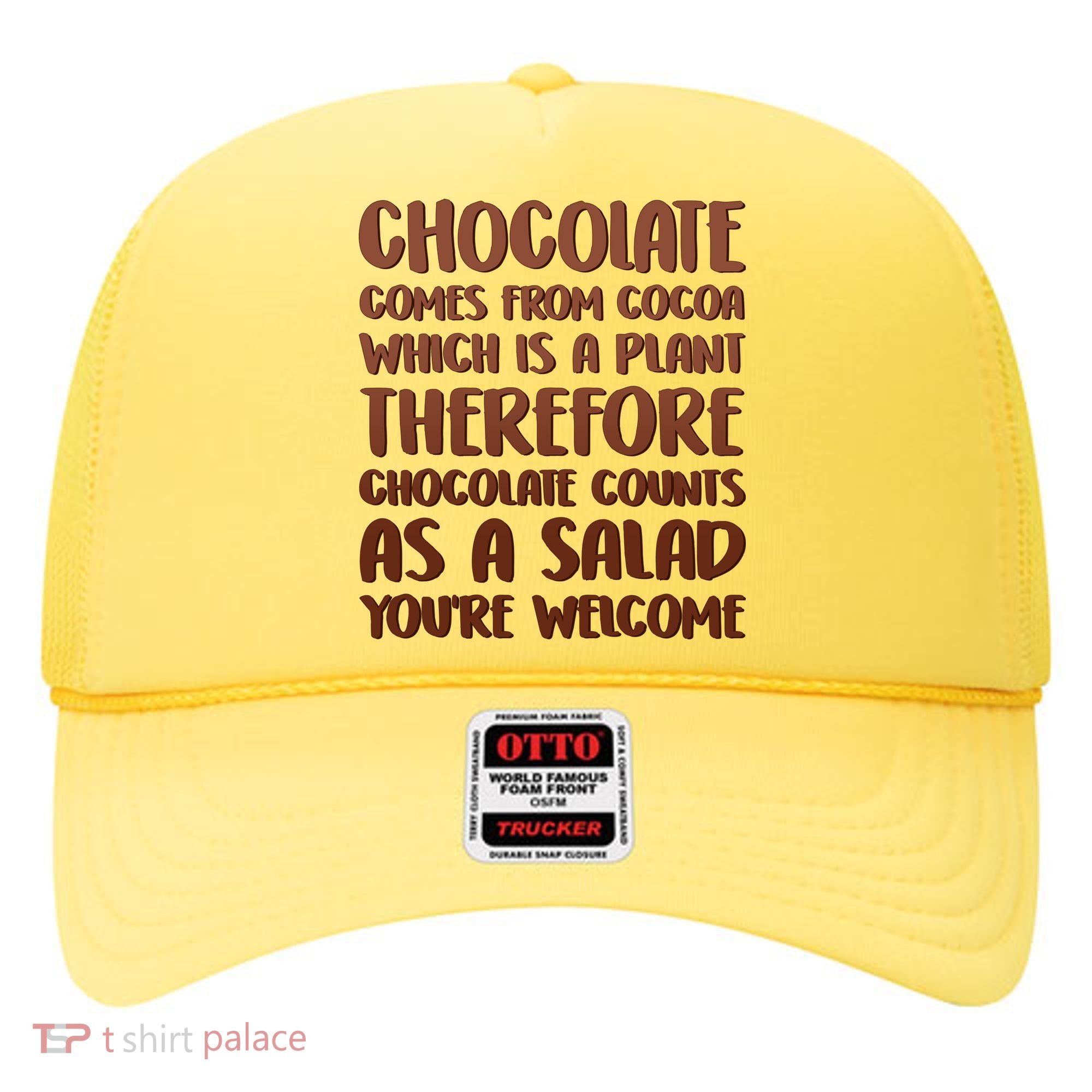 Chocolate Counts As A Salad Funny Hat