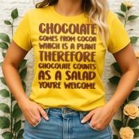 Chocolate Counts As A Salad Funny Women's T-Shirt thumb 2