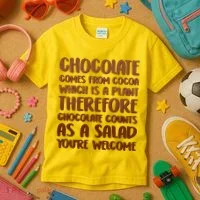 Chocolate Counts As A Salad Funny Kids T-Shirt thumb 3