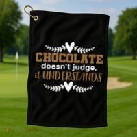 Chocolate Doesn't Judge It Understands Golf Towel thumb 1
