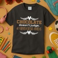 Chocolate Doesn't Judge It Understands Kids T-Shirt thumb 3