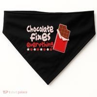 Chocolate Fixes Everything Chocolate Candy Bar USA-Made Doggie Bandana thumb 0