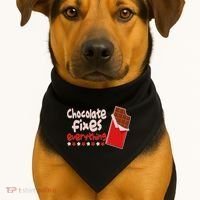Chocolate Fixes Everything Chocolate Candy Bar USA-Made Doggie Bandana thumb 1