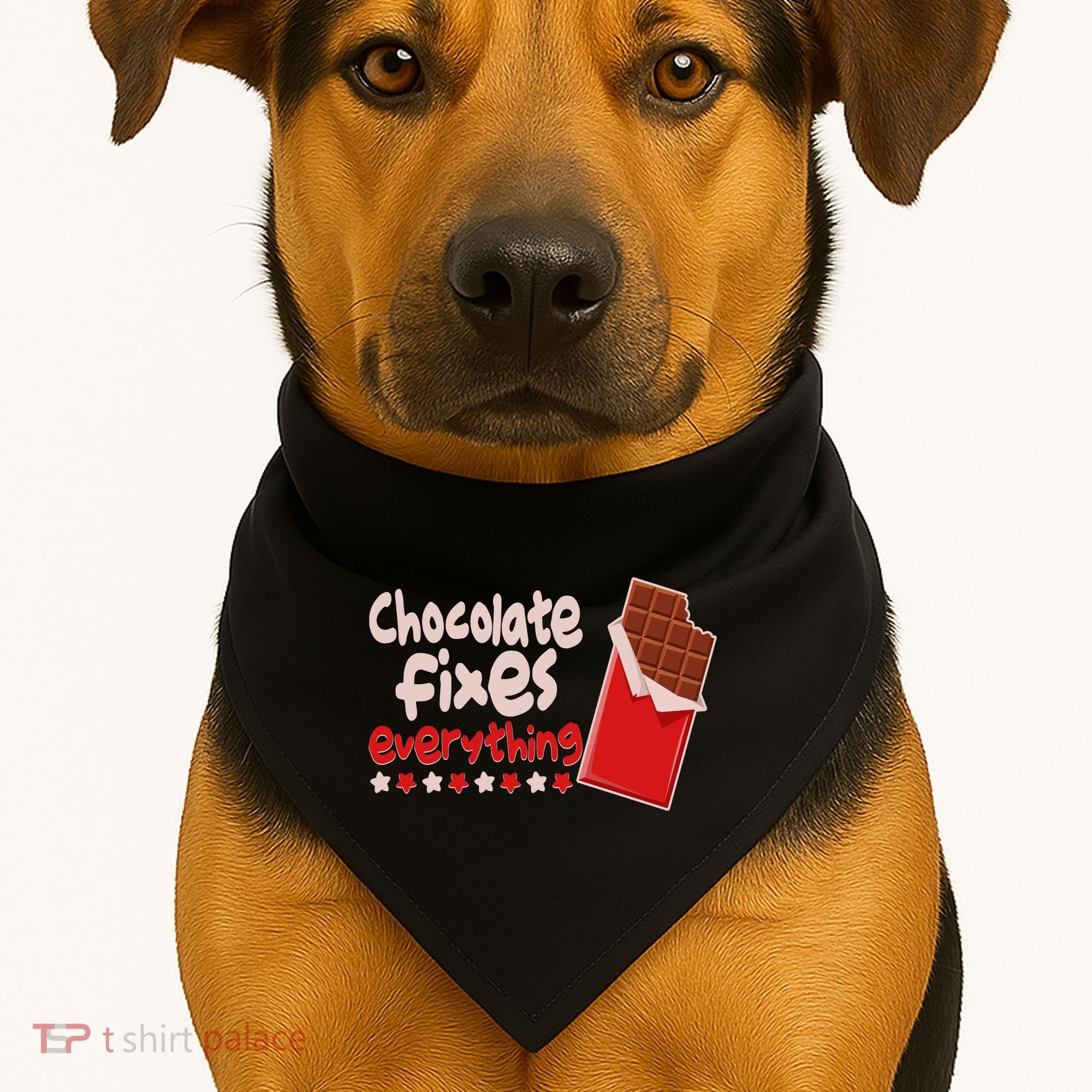 Chocolate Fixes Everything Chocolate Candy Bar USA-Made Doggie Bandana