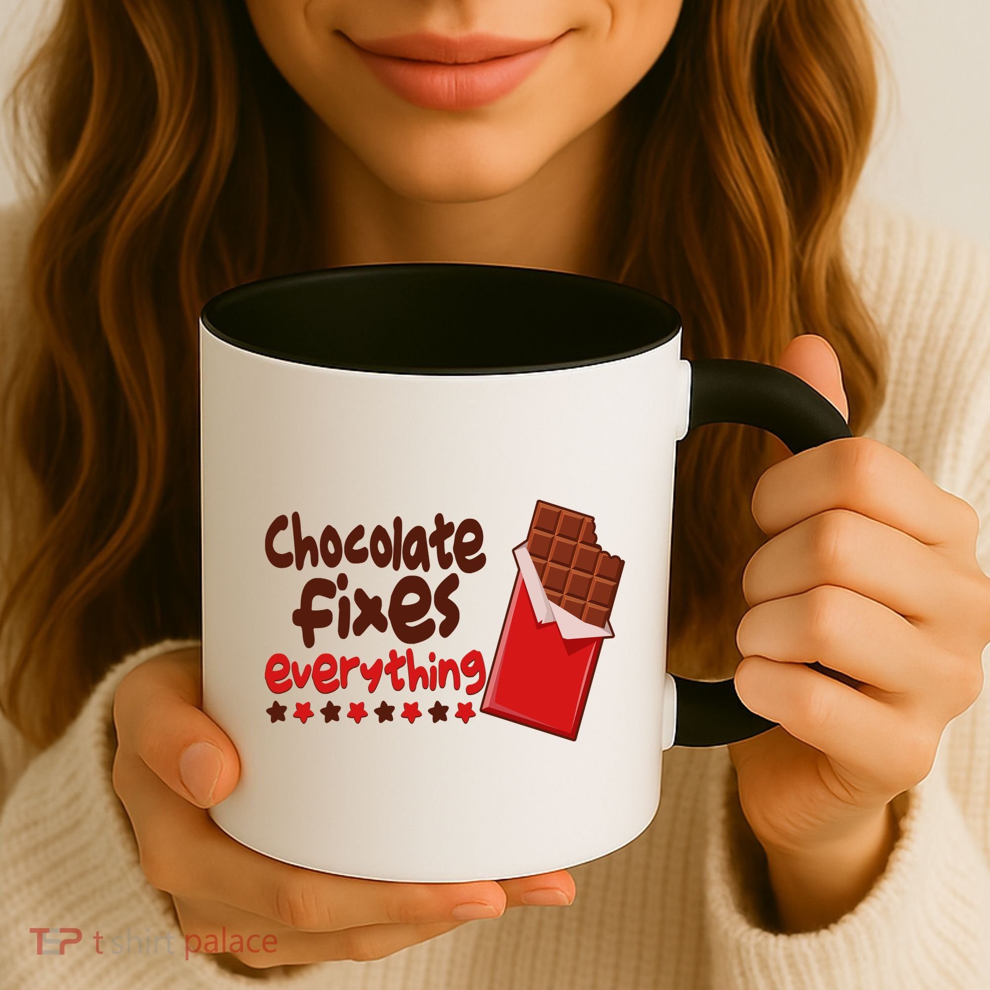 Chocolate Fixes Everything Chocolate Candy Bar Coffee Mug