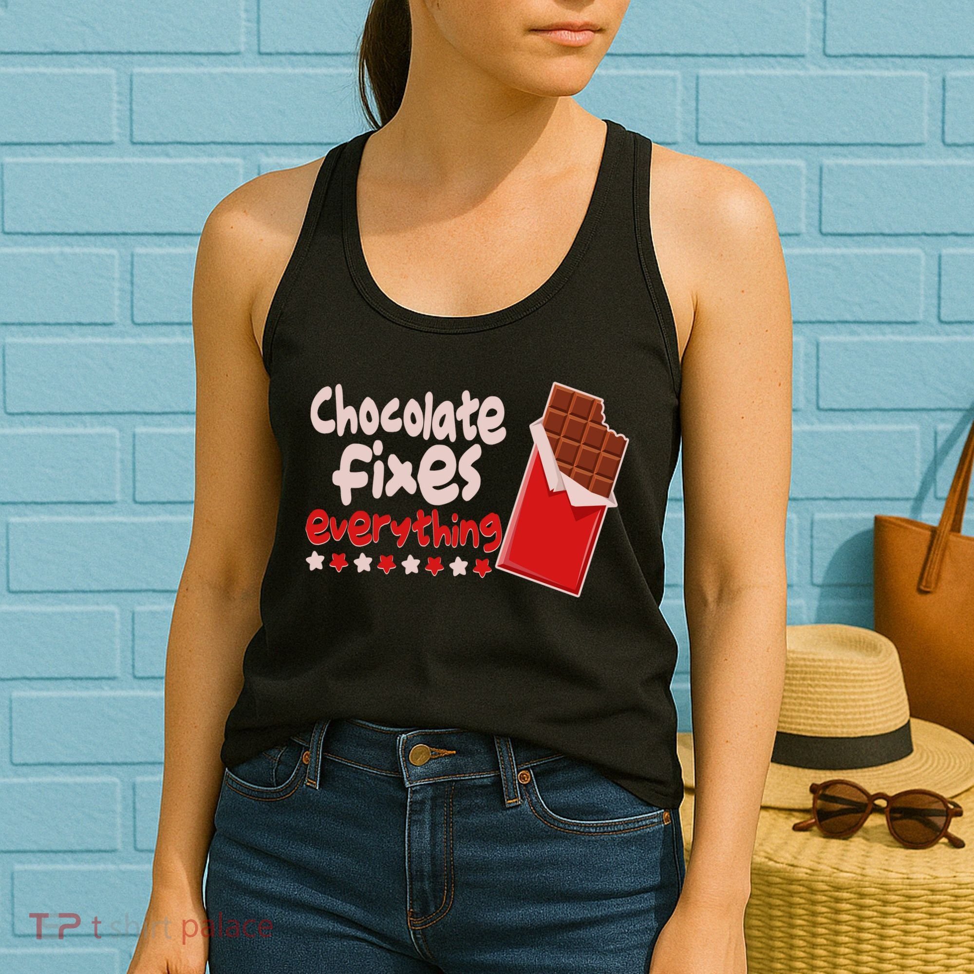 Chocolate Fixes Everything Chocolate Candy Bar Women's Tank Top