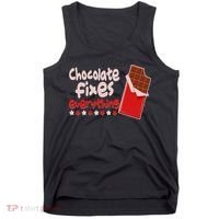 Chocolate Fixes Everything Chocolate Candy Bar Tank Top thumb 0