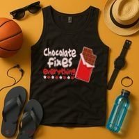 Chocolate Fixes Everything Chocolate Candy Bar Tank Top thumb 4