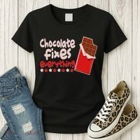 Chocolate Fixes Everything Chocolate Candy Bar Women's T-Shirt thumb 3