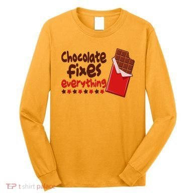 Chocolate Fixes Everything Chocolate Candy Bar Long Sleeve Shirt