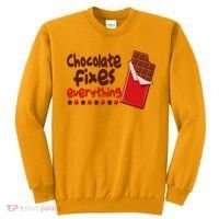 Chocolate Fixes Everything Chocolate Candy Bar Sweatshirt thumb 0