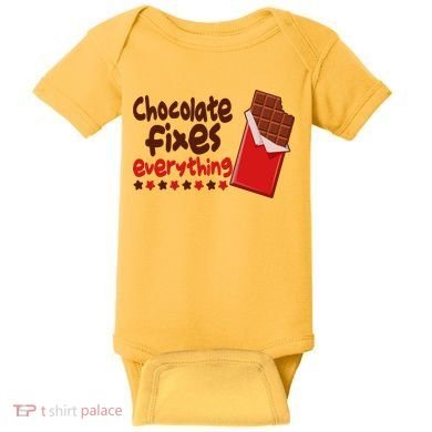 Chocolate Fixes Everything Chocolate Candy Bar Baby Bodysuit
