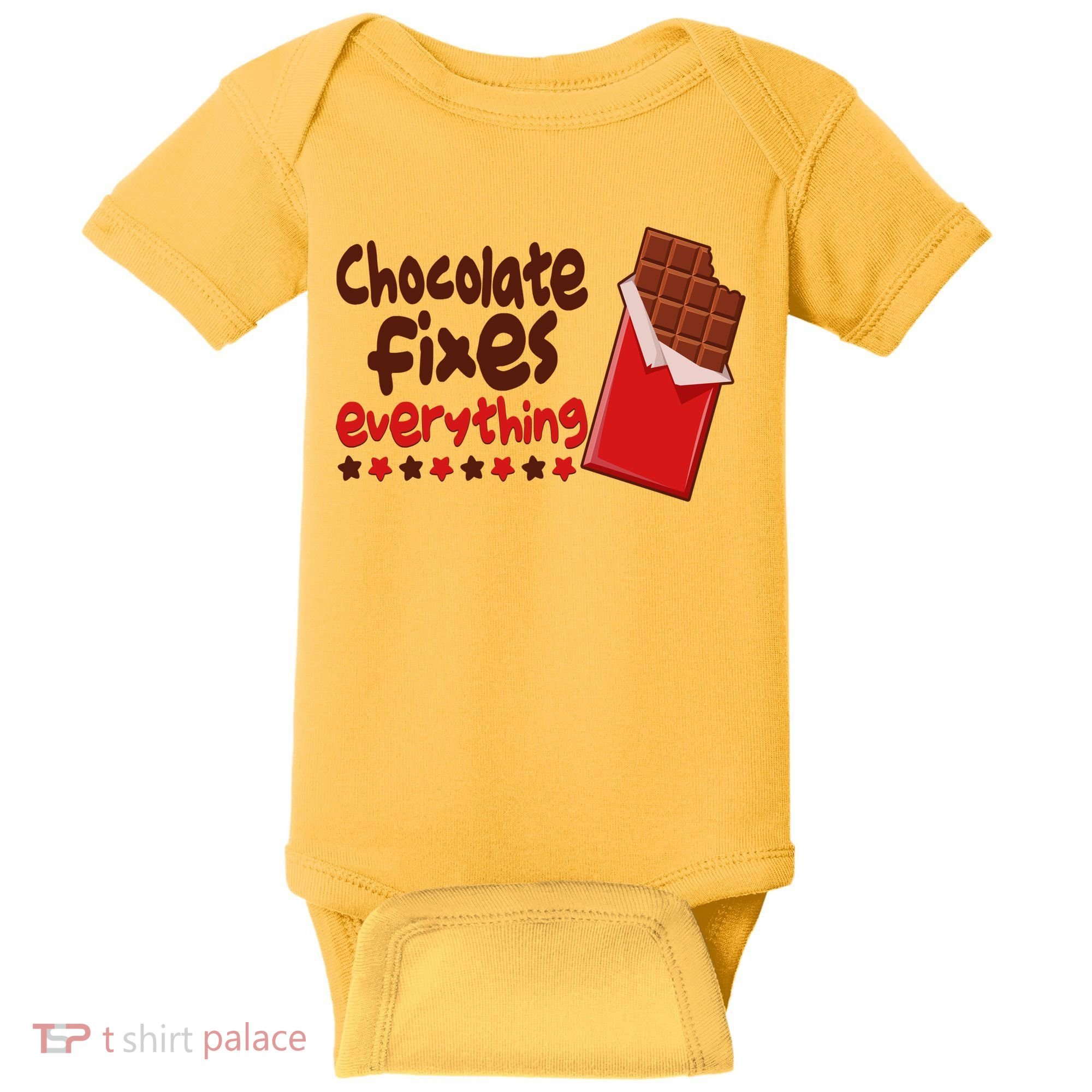 Chocolate Fixes Everything Chocolate Candy Bar Baby Bodysuit