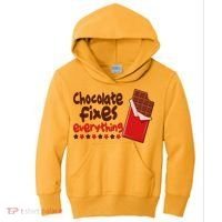 Chocolate Fixes Everything Chocolate Candy Bar Kids Hoodie thumb 0