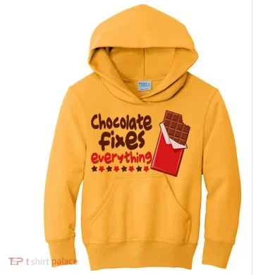 Chocolate Fixes Everything Chocolate Candy Bar Kids Hoodie
