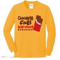 Chocolate Fixes Everything Chocolate Candy Bar Kids Long Sleeve Shirt thumb 0