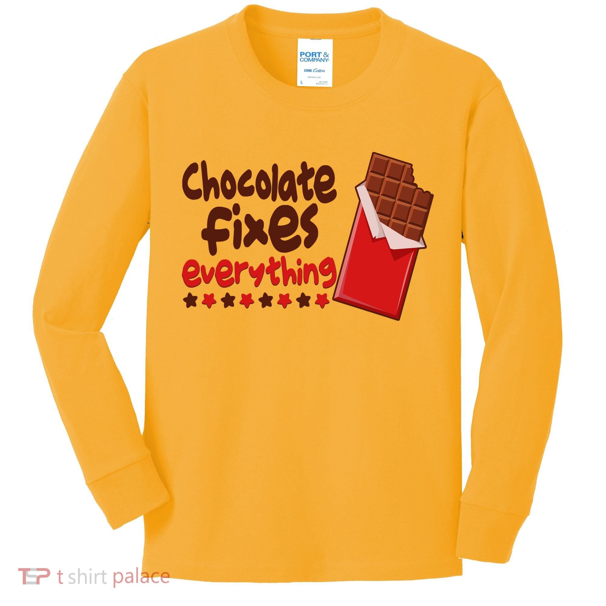Chocolate Fixes Everything Chocolate Candy Bar Kids Long Sleeve Shirt