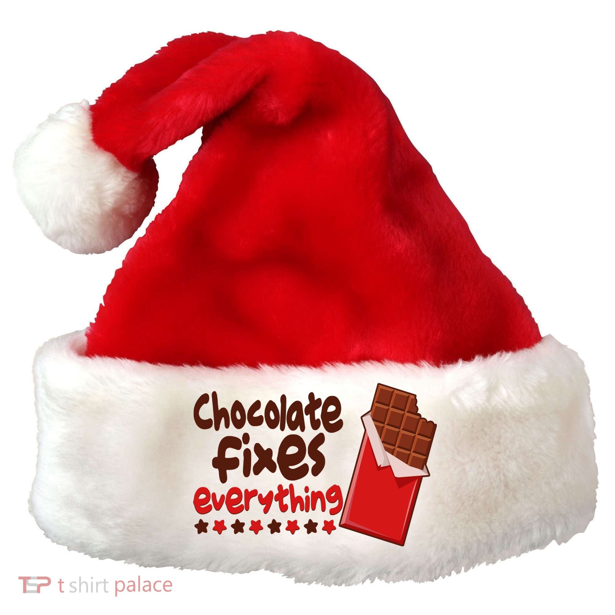 Chocolate Fixes Everything Chocolate Candy Bar Santa Hat