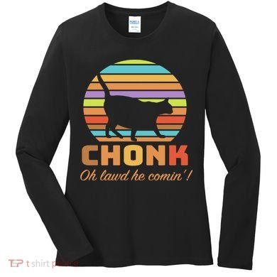 Chonk Scale Cat Meme Women's Long Sleeve Shirt