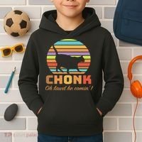 Chonk Scale Cat Meme Kids Hoodie thumb 2