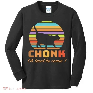 Chonk Scale Cat Meme Kids Long Sleeve Shirt