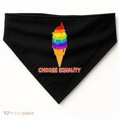 Choose Equality Rainbow Ice Cream USA-Made Doggie Bandana