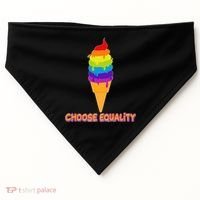 Choose Equality Rainbow Ice Cream USA-Made Doggie Bandana thumb 0
