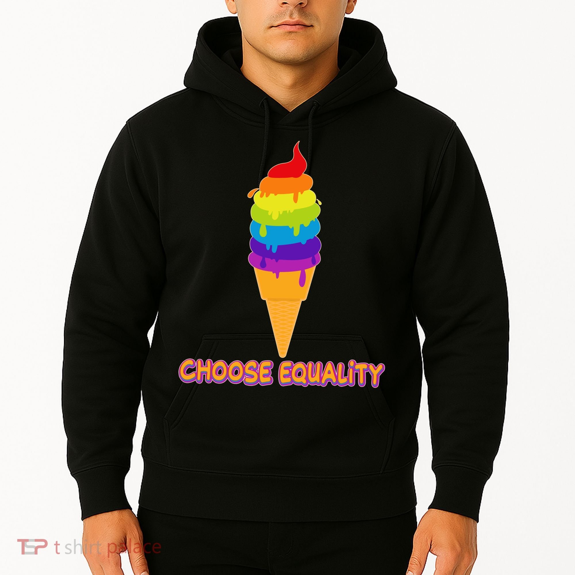 Choose Equality Rainbow Ice Cream Hoodie
