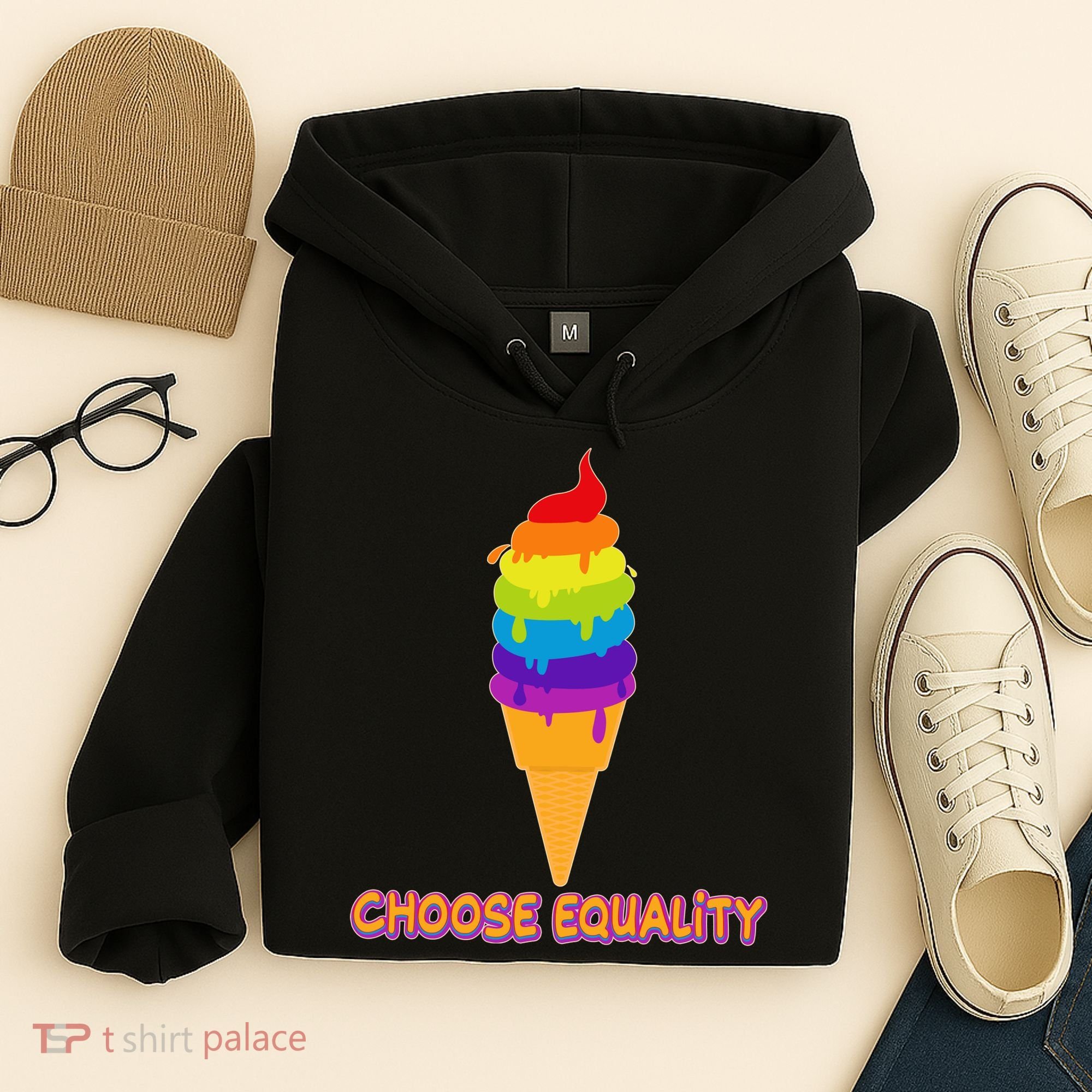 Choose Equality Rainbow Ice Cream Hoodie