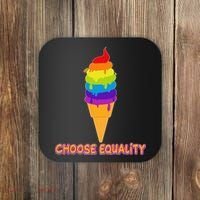 Choose Equality Rainbow Ice Cream Coaster thumb 0