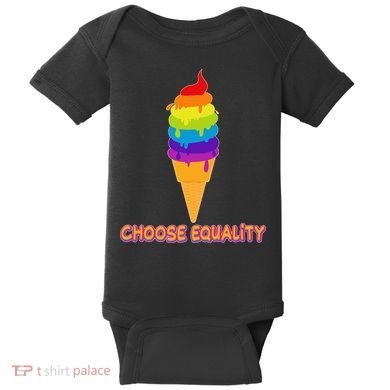 Choose Equality Rainbow Ice Cream Baby Bodysuit