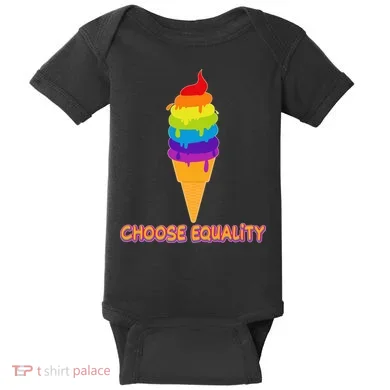 Choose Equality Rainbow Ice Cream Baby Bodysuit