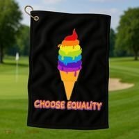 Choose Equality Rainbow Ice Cream Golf Towel thumb 1