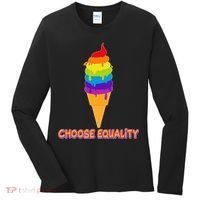 Choose Equality Rainbow Ice Cream Women's Long Sleeve Shirt thumb 0