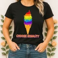 Choose Equality Rainbow Ice Cream Women's T-Shirt thumb 2