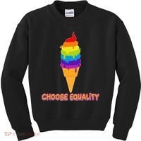 Choose Equality Rainbow Ice Cream Kids Sweatshirt thumb 0