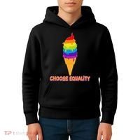 Choose Equality Rainbow Ice Cream Kids Hoodie thumb 4
