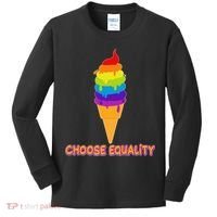 Choose Equality Rainbow Ice Cream Kids Long Sleeve Shirt thumb 0