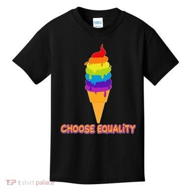 Choose Equality Rainbow Ice Cream Kids T-Shirt