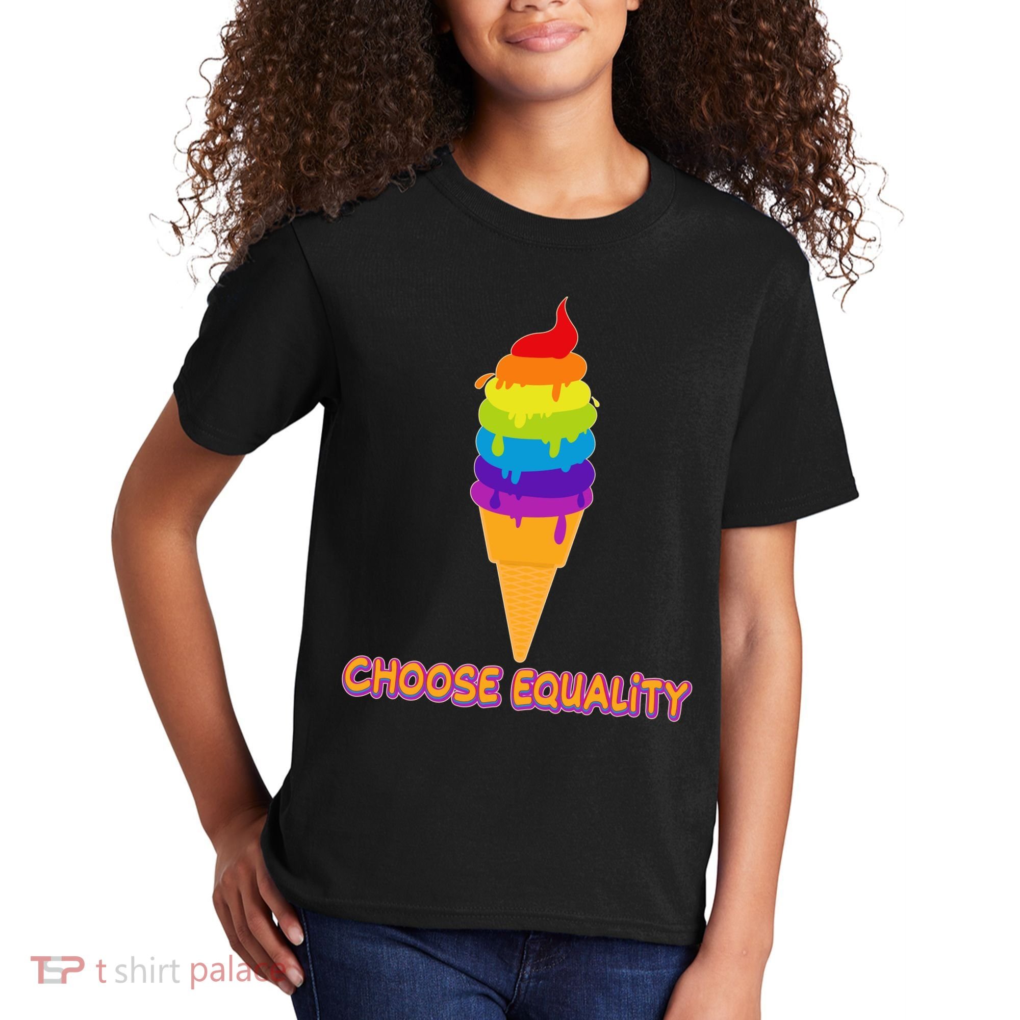 Choose Equality Rainbow Ice Cream Kids T-Shirt