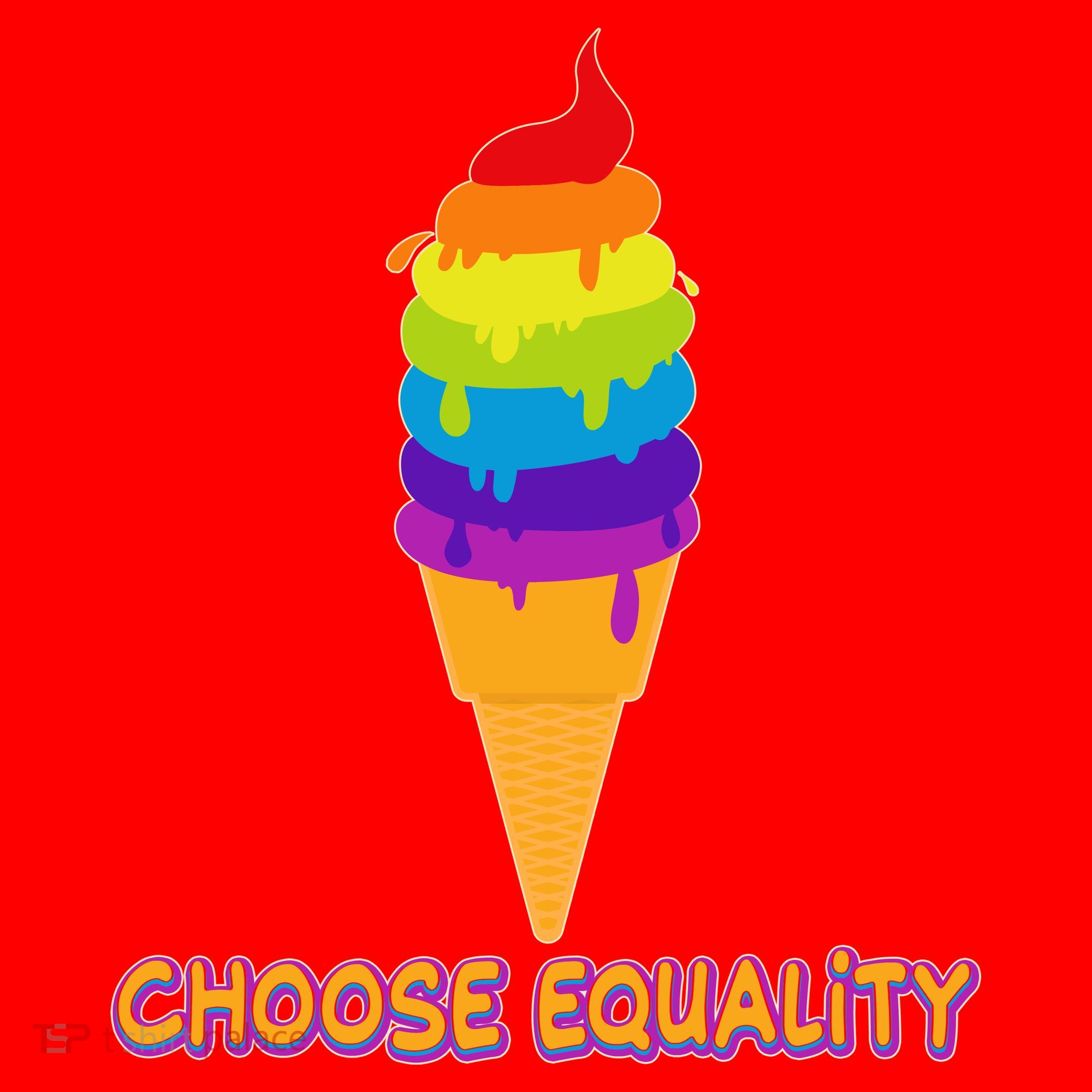 Choose Equality Rainbow Ice Cream Santa Hat