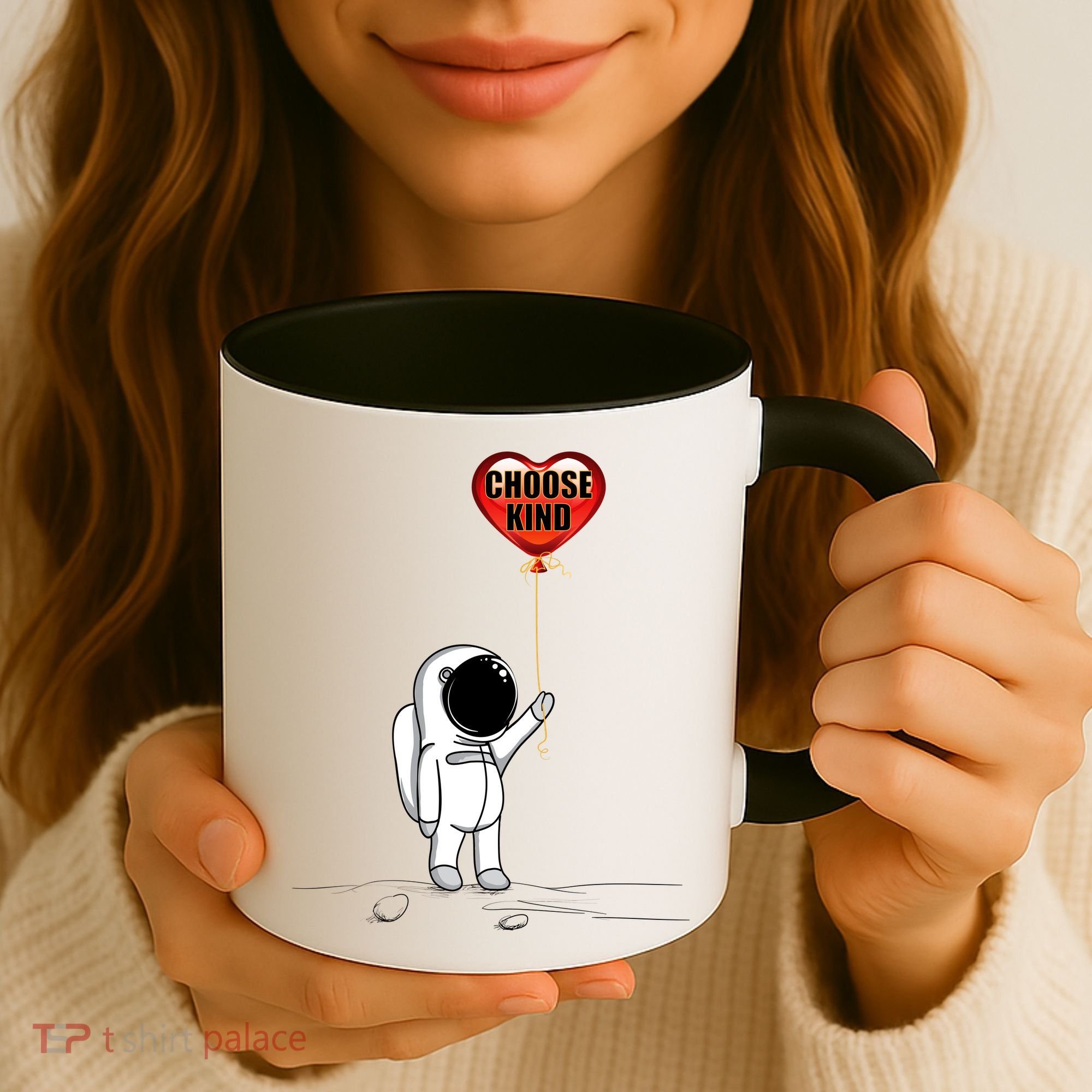 Choose Kind Astronaut Balloon Heart Anti Bullying Coffee Mug