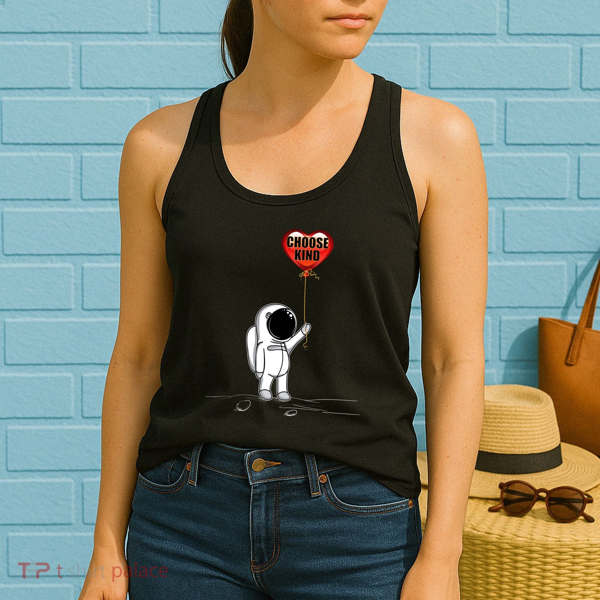 Choose Kind Astronaut Balloon Heart Anti Bullying Women's Tank Top