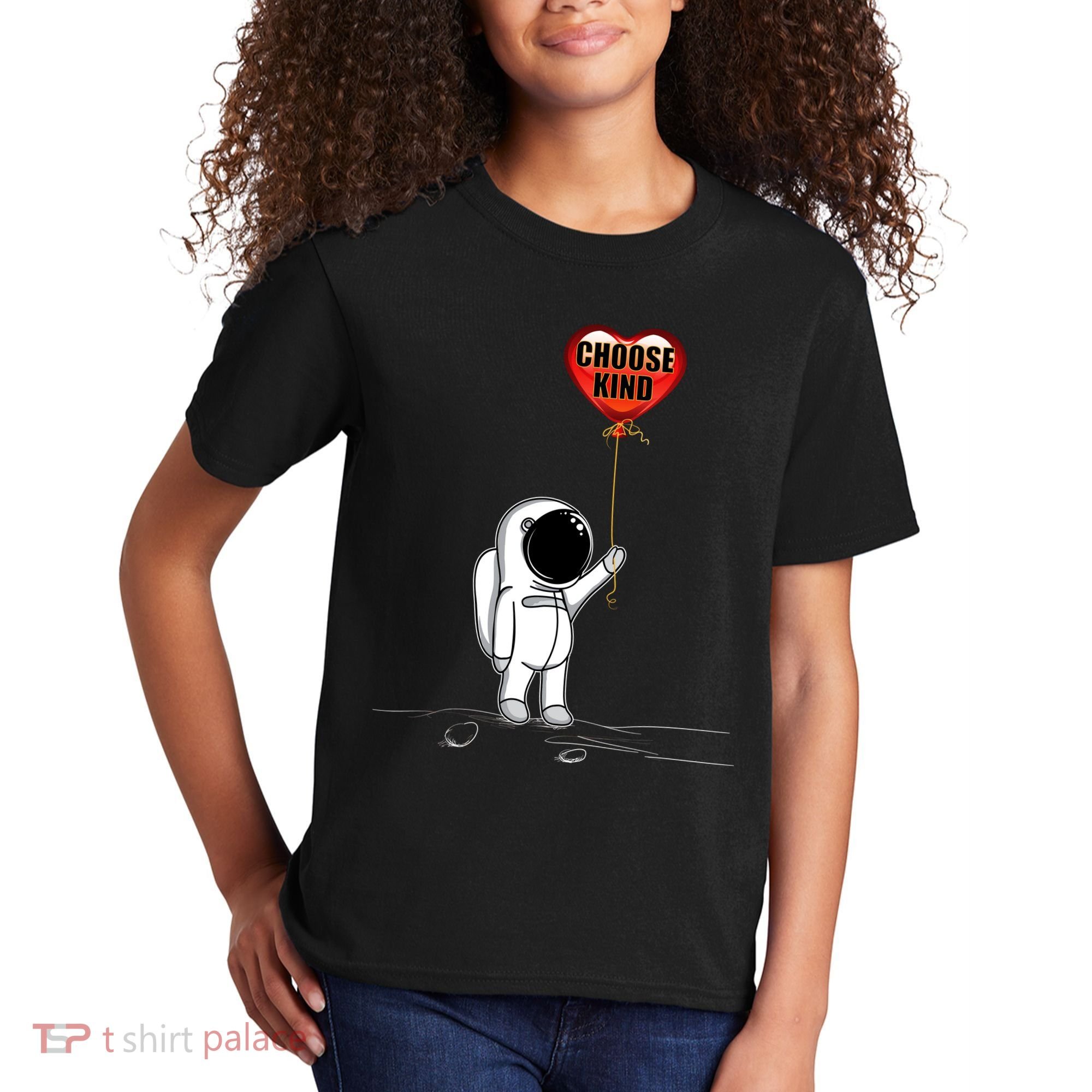 Choose Kind Astronaut Balloon Heart Anti Bullying Kids T-Shirt