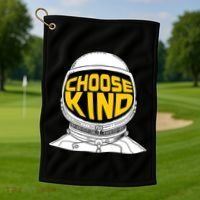 Choose Kind Astronaut Helmet Anti Bullying Message Golf Towel thumb 1